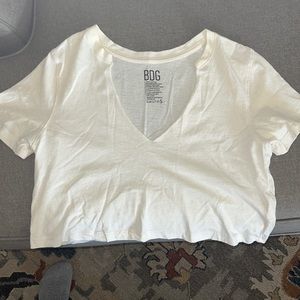 Urban Outfitters Deep V crop t